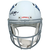 A.J. Brown Autographed New England Patriots White Rivalries Speed Full Size Helmet Beckett Witnessed