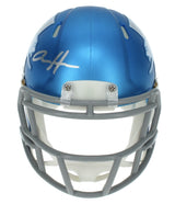 Aidan Hutchinson Autographed Detroit Lions Blue 2023 Alternate Speed Mini Helmet Beckett Witnessed