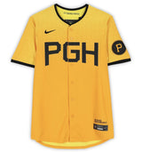 Paul Skenes Autographed Pittsburgh Pirates Gold Nike City Connect Limited Jersey Fanatics