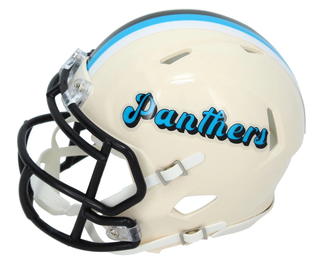 Luke Kuechly Autographed Carolina Panthers RETRO Speed Mini Helmet Beckett Witnessed