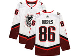 JACK HUGHES Autographed/Inscribed "1st NHL ASG" 2022 NHL All-Star White Adidas Jersey FANATICS