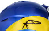 AARON DONALD Autographed Los Angeles Rams SB LVI Champs Logo Speed Mini Helmet FANATICS