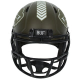James Cook Autographed Buffalo Bills 2022 Salute to Service Speed Mini Helmet Beckett Witnessed