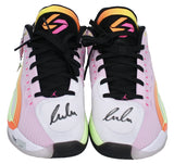 Luka Doncic Autographed Arctic Pink Jordan Brand Luka 4 "Gone Fishing" Basketball Shoes Panini LE 25