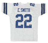 Emmitt Smith Autographed White #22 Custom Jersey Beckett Witnessed