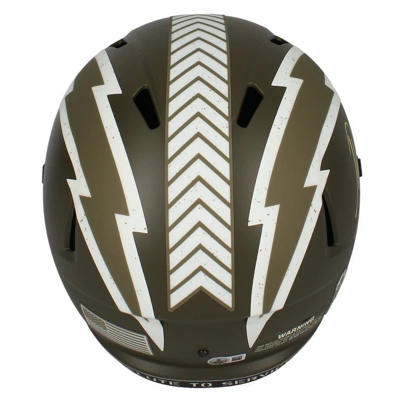 Antonio Gates Autographed Chargers 2022 Salute to Service Speed Full Size Helmet Beckett Witnessed