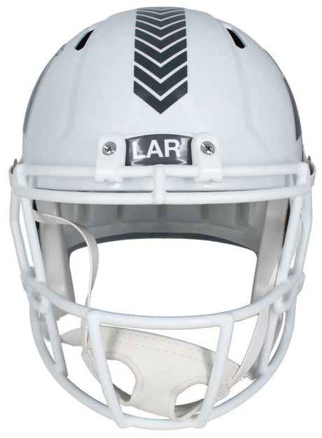 Kyren Williams Autographed Los Angeles Rams 2024 Salute to Service Speed Full Size Helmet Beckett Witnessed