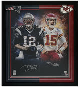 Tom Brady & Patrick Mahomes Autographed 20 x 24 Photo Fanatics and Beckett LE 50