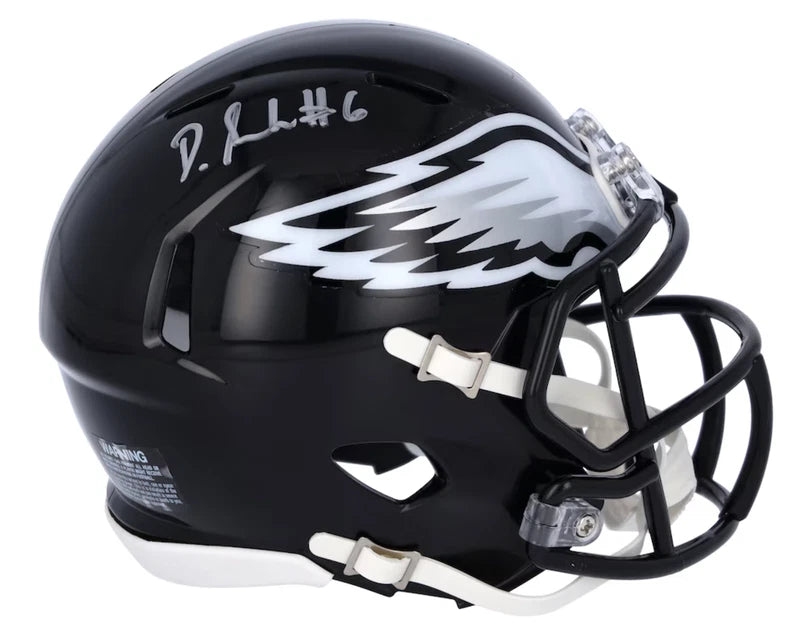 Devonta Smith Autographed Philadelphia Eagles 2022 Alternate Speed Mini Helmet Fanatics