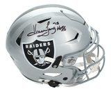 Howie Long Autographed/Inscribed "HOF 00" Raiders Speedflex Authentic Helmet Beckett Witnessed