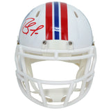 Randy Moss Autographed New England Patriots 1982-89 Throwback Speed Mini Helmet Beckett Witnessed
