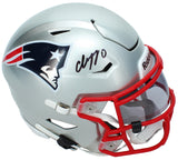 Christian Gonzalez Autographed New England Patriots Speedflex Midi Helmet Beckett Witnessed