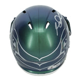 Sam Darnold Autographed Seattle Seahawks Green Chrome Rivalries Speed Mini Helmet Beckett Witnessed