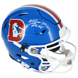 Bo Nix Autographed Denver Broncos 1976-96 Speedflex Authentic Helmet Beckett Witnessed