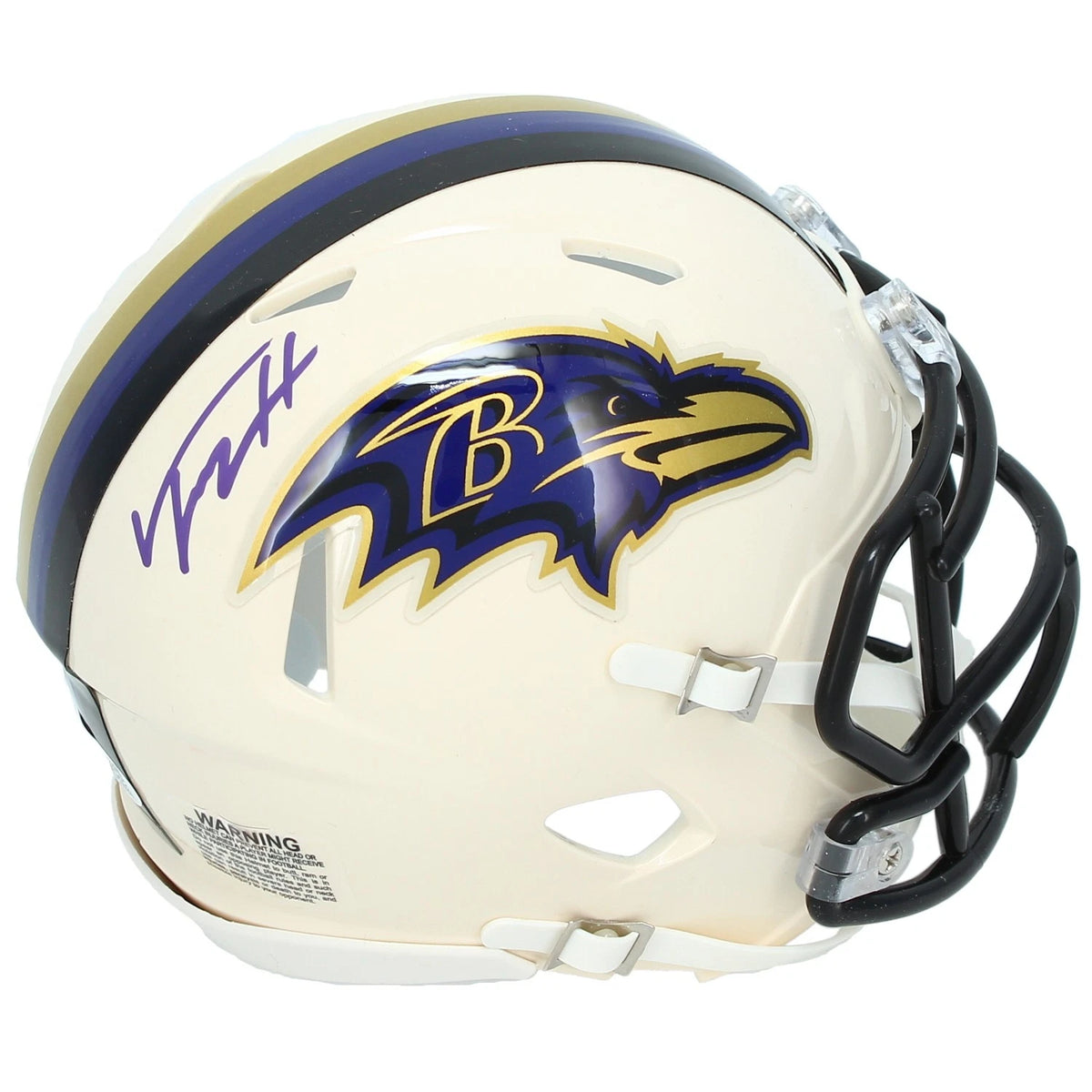 Trey Hendrickson Autographed Baltimore Ravens Purple RETRO Speed Mini Helmet JSA Witnessed