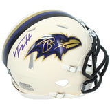 Trey Hendrickson Autographed Baltimore Ravens Purple RETRO Speed Mini Helmet JSA Witnessed