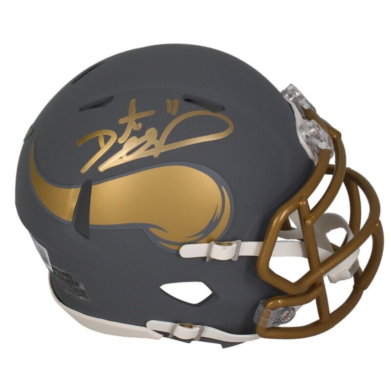 Daunte Culpepper Autographed Minnesota Vikings Slate Speed Mini Helmet Beckett Witnessed