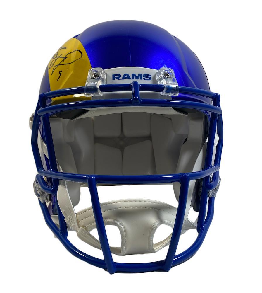 Matthew Stafford/Cooper Kupp Dual Autographed Los Angeles Rams SB LVI Champs Logo Authentic Helmet Fanatics