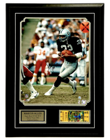 Marcus Allen Autographed/Inscribed "HOF 03" Raiders Custom Framed 16" x 20" Photo with Plaque and Replica Ticket World of Sports