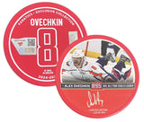 Alexander Ovechkin Autographed Washington Capitals Red 895th Goal Hockey Puck LE 895 Fanatics