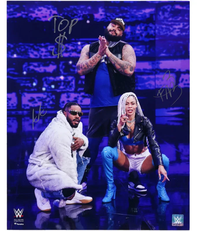 Top Dolla/Ashante "Thee" Adonis/B-Fab Multi-Autographed WWE Hit Row Entrance 16" x 20" Photograph Fanatics