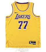 Luka Doncic Autographed Los Angeles Lakers Gold Nike Icon Edition Swingman Jersey Panini