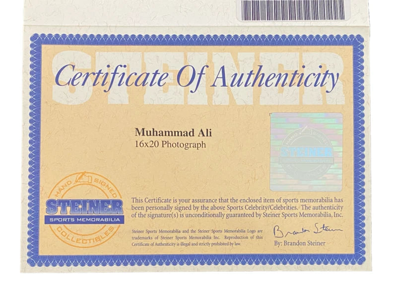 Cassius Clay (Muhammad Ali) Autographed with Cosell Custom Framed & Matted 16" x 20" Photo LE 6/10 Steiner Sports