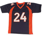 Champ Bailey Autographed #24 Navy Custom Jersey Beckett Witnessed