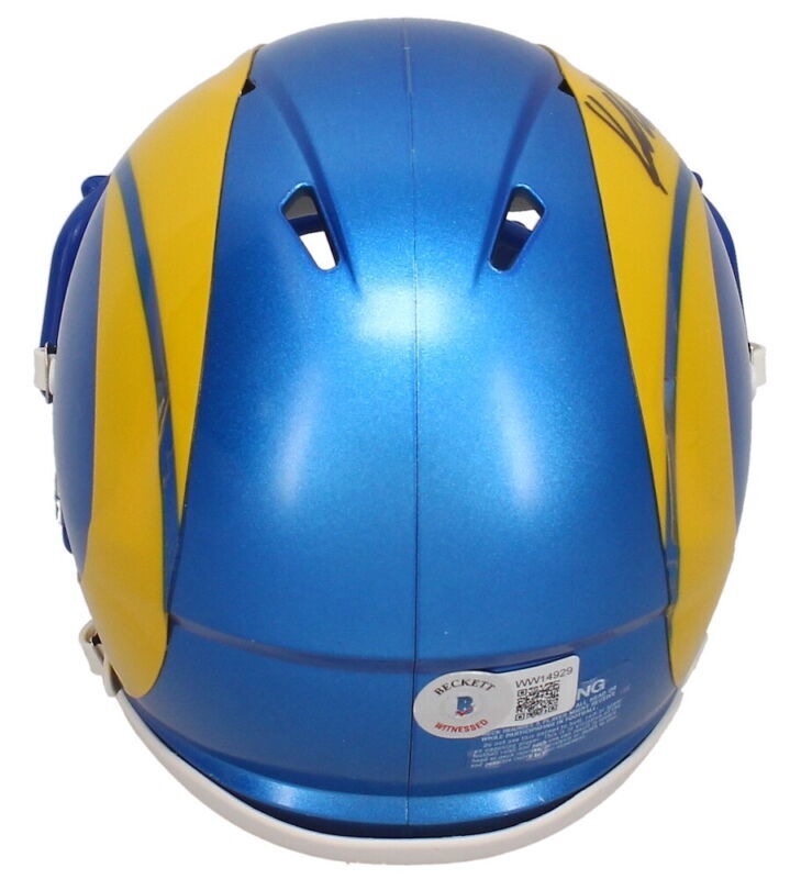 Kyren Williams Autographed Los Angeles Rams Speed Mini Helmet Beckett Witnessed