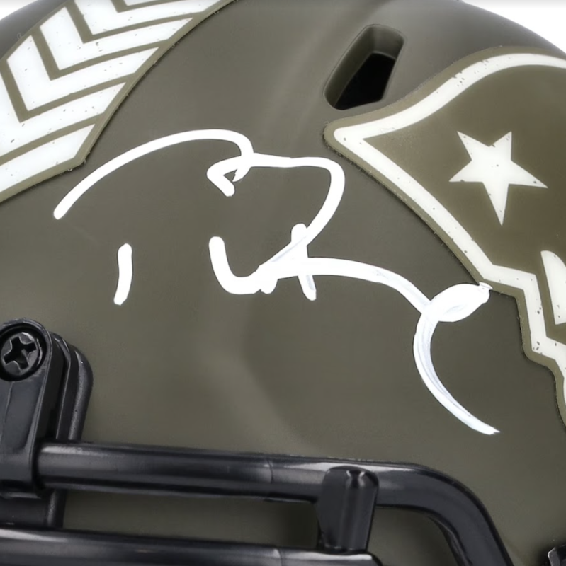 Tom Brady Autographed New England Patriots 2022 Salute to Service Speed Mini Helmet Fanatics