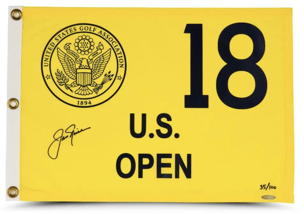 JACK NICKLAUS Autographed 1980 US Open Pin Flag LE 100 UDA