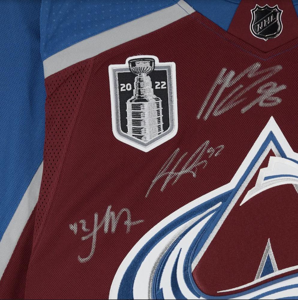 Colorado Avalanche Team Autographed Colorado Avalanche Burgundy Adidas Climalite Authentic Jersey w/22 Stanley Cup Patch Fanatics LE 100