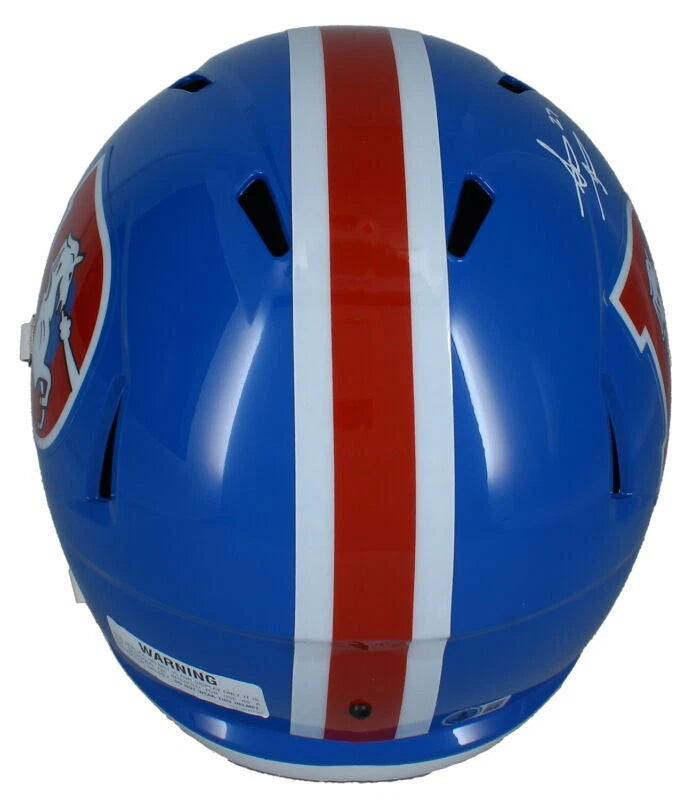 Steve Atwater Autographed Denver Broncos 1975-96 Throwback Speed Full Size Helmet Beckett Witnessed
