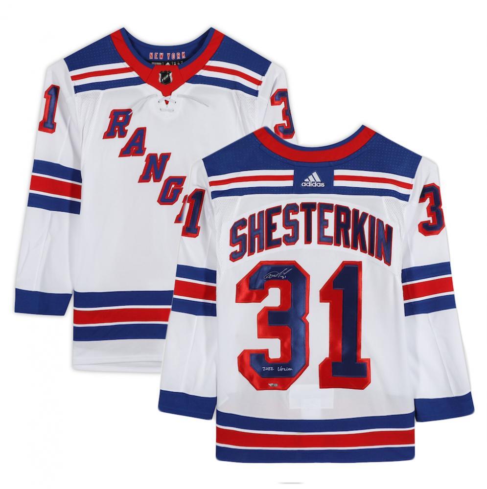 IGOR SHESHTERKIN Autographed/Inscribed "22 VEZINA" New York Rangers White Adidas Authentic Jersey FANATICS