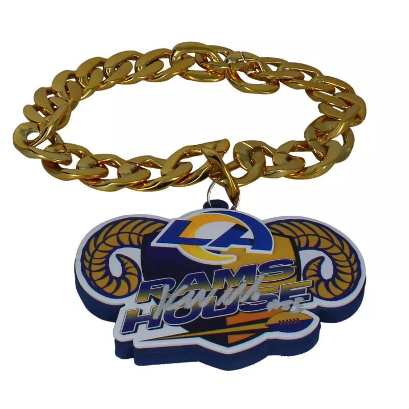 Kyren Williams Autographed Los Angeles Rams RAMS HOUSE Fan Chain Necklace Beckett Witnessed
