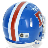 Steve Atwater Autographed Denver Broncos 1975-96 Throwback Speed Mini Helmet Beckett Witnessed