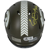 Eric Dickerson Autographed/Inscribed "HOF 99" 2022 Salute to Service Speed Mini Helmet Beckett Witnessed