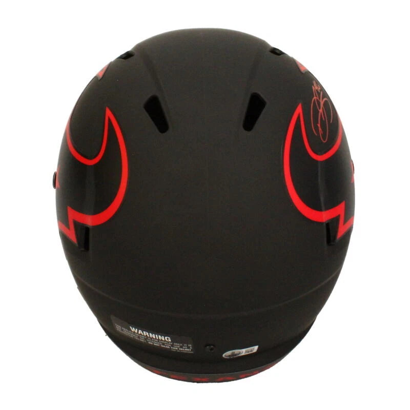 Dalton Schultz Autographed Houston Texans Eclipse Speed Full Size Helmet Beckett Witnessed