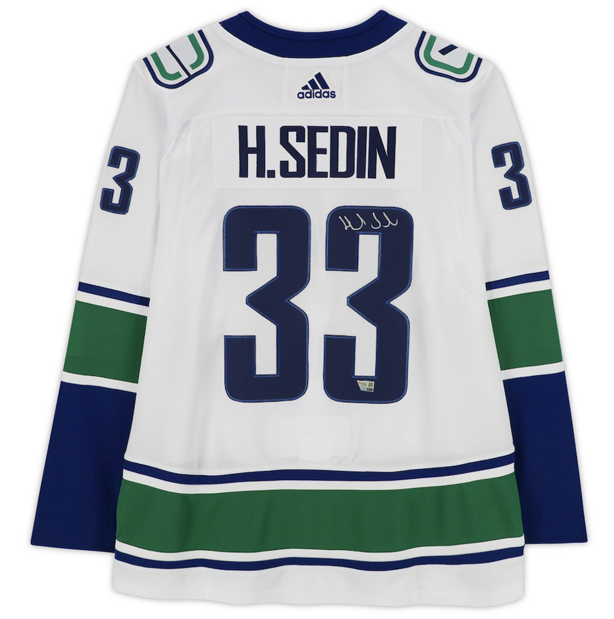 Henrik Sedin Autographed Vancouver Canucks White Adidas Authentic Jersey Fanatics