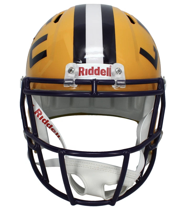 Ja'Marr Chase Autographed LSU Tigers Yellow Speed Full Size Helmet Fanatics