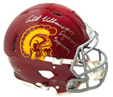 CALEB WILLIAMS Autographed/Multi-Inscribed "Fight On! Superman" USC Trojans Speed Authentic Helmet FANATICS LE 25/25