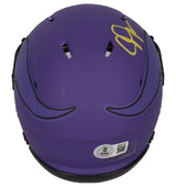 Justin Jefferson Autographed Minnesota Vikings RAVE Speed Mini Helmet Beckett Witnessed