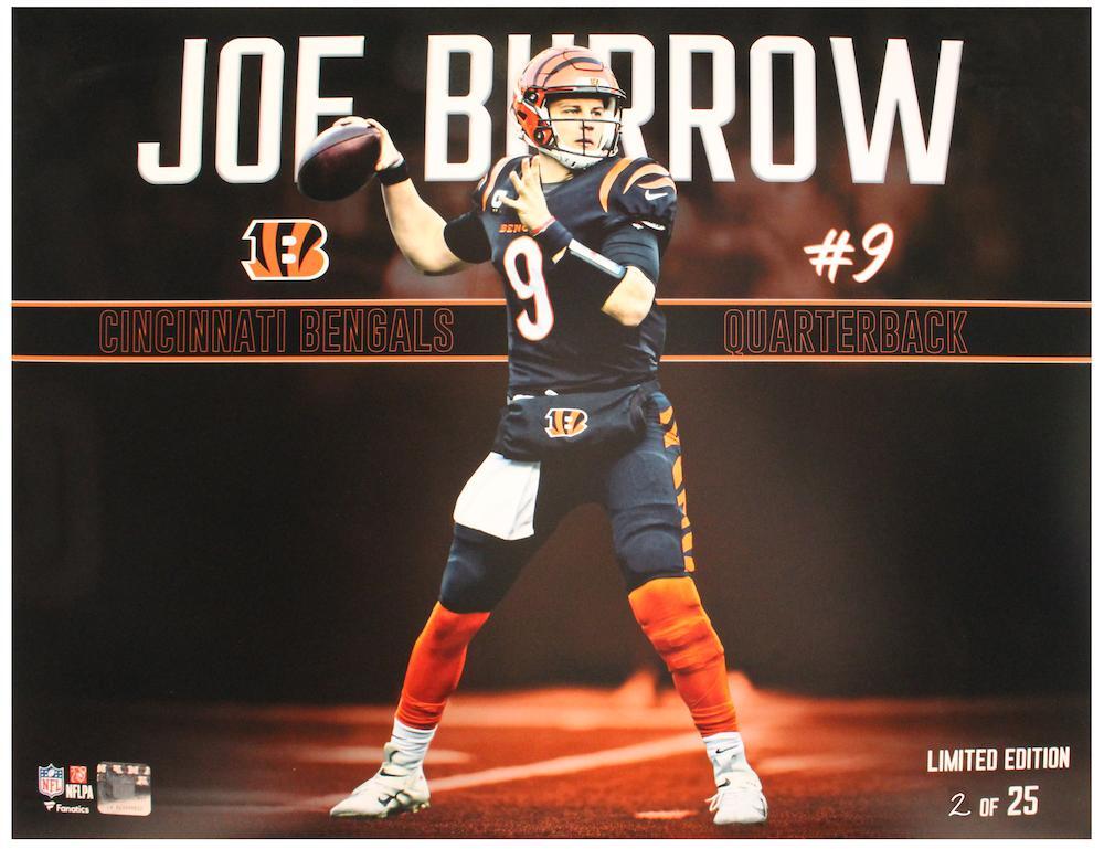 Joe Burrow Unsigned Bengals Stylized 16" x 20" Photograph LE 25