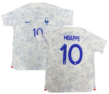 Kylian Mbappe Autographed 2022 France National Team Replica White Away Jersey Panini
