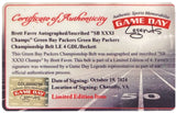 Brett Favre Autographed/Inscribed "SB XXXI Champs" Green Bay Packers Green Bay Packers Championship Belt LE 4 GDL/Beckett