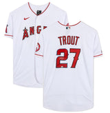 MIKE TROUT Autographed Los Angeles Angels White Nike Authentic Jersey MLB AUTHENTICATED