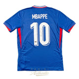 Kylian Mbappe Autographed 2024 France National Team Royal Blue Home Replica Jersey Panini