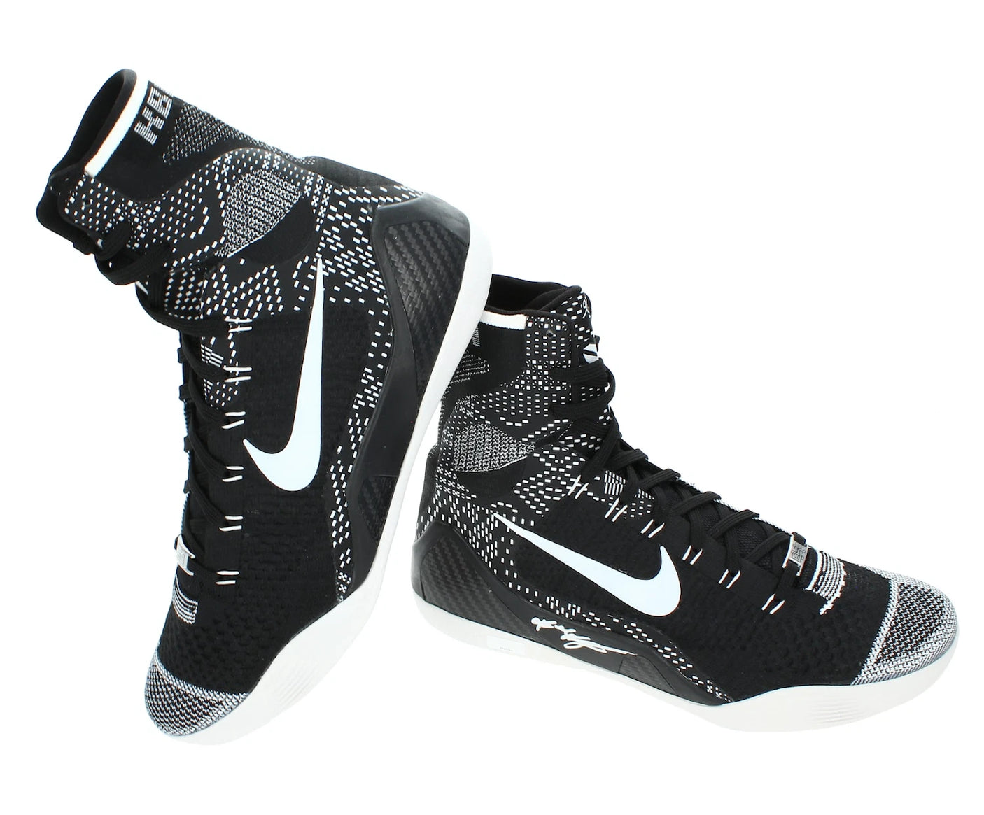 Kobe Bryant Autographed Black/White Nike Elite IX "Black History Month" Shoes Panini