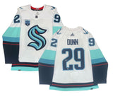 VINCE DUNN Autographed Seattle Kraken White Adidas Authentic Jersey with Inaugural Season Patch FANATICS