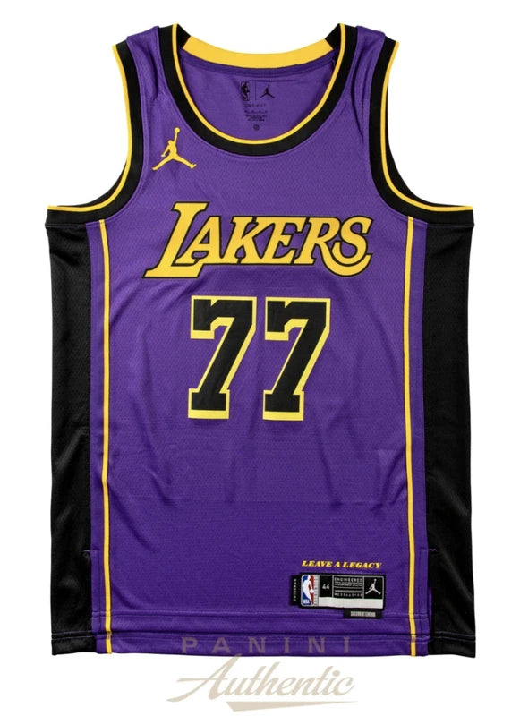 Luka Doncic Autographed Los Angeles Lakers Purple Nike Statement Edition Swingman Jersey Panini